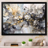 Grey Gold Delicate Abstract Brushstrokes II - Abstract Canvas Wall Art