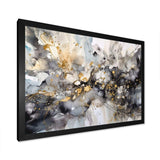 Grey Gold Delicate Abstract Brushstrokes II - Abstract Canvas Wall Art