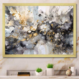 Grey Gold Delicate Abstract Brushstrokes II - Abstract Canvas Wall Art