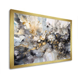 Grey Gold Delicate Abstract Brushstrokes II - Abstract Canvas Wall Art