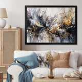 Grey Gold Delicate Abstract Brushstrokes III - Abstract Canvas Wall Art