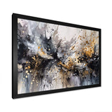 Grey Gold Delicate Abstract Brushstrokes III - Abstract Canvas Wall Art