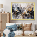 Grey Gold Delicate Abstract Brushstrokes III - Abstract Canvas Wall Art