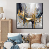 Shapes And Lines Abstract Marble III - Abstract Canvas Wall Art