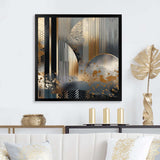 Shapes And Lines Abstract Marble IV - Abstract Canvas Wall Art