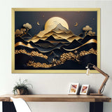 Dreamy Golden Mountain IV - Abstract Canvas Wall Art