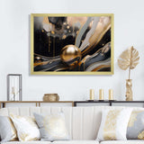 Gold And Black Marbled Euphoria II - Abstract Canvas Wall Art