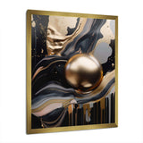 Gold And Black Marbled Euphoria III - Abstract Canvas Wall Art