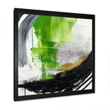 Green And Black Geometric Enchantment I - Abstract Canvas Wall Art