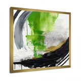 Green And Black Geometric Enchantment I - Abstract Canvas Wall Art