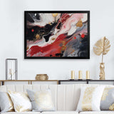 Red And Black Marble Whispers III - Abstract Canvas Wall Art