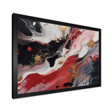 Red And Black Marble Whispers III - Abstract Canvas Wall Art