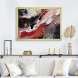 Red And Black Marble Whispers III - Abstract Canvas Wall Art