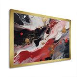 Red And Black Marble Whispers III - Abstract Canvas Wall Art