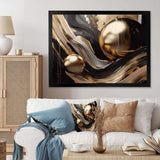 Gold And Black Captivating Marble I - Abstract Canvas Wall Art