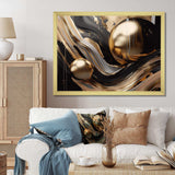 Gold And Black Captivating Marble I - Abstract Canvas Wall Art