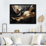 Gold And Black Captivating Marble II - Abstract Canvas Wall Art