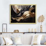 Gold And Black Captivating Marble II - Abstract Canvas Wall Art