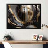 Gold And Black Captivating Marble III - Abstract Canvas Wall Art