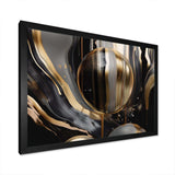 Gold And Black Captivating Marble III - Abstract Canvas Wall Art