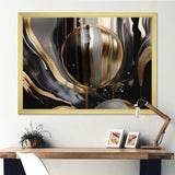 Gold And Black Captivating Marble III - Abstract Canvas Wall Art