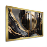 Gold And Black Captivating Marble III - Abstract Canvas Wall Art