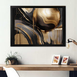 Gold And Black Captivating Marble IV - Abstract Canvas Wall Art