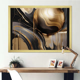 Gold And Black Captivating Marble IV - Abstract Canvas Wall Art