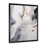 White And Grey Ripples Of Stone I - Abstract Canvas Wall Art