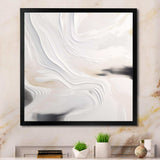 White And Gold Ripples Of Stone - Abstract Canvas Wall Art