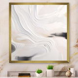 White And Gold Ripples Of Stone - Abstract Canvas Wall Art