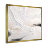 White And Gold Ripples Of Stone - Abstract Canvas Wall Art