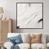 White And Grey Ripples Of Stone V - Abstract Canvas Wall Art