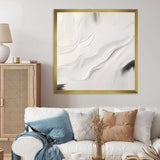 White And Grey Ripples Of Stone V - Abstract Canvas Wall Art