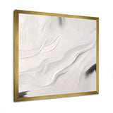 White And Grey Ripples Of Stone V - Abstract Canvas Wall Art