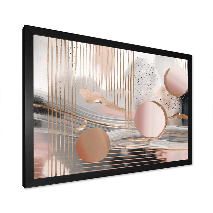 Pink Rosegold Circle Chaos IV - Abstract Canvas Wall Art