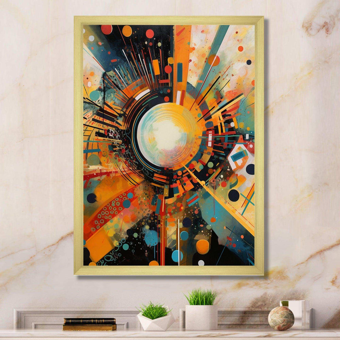 Orange Retro Vibe Background IV - Abstract Canvas Wall Art