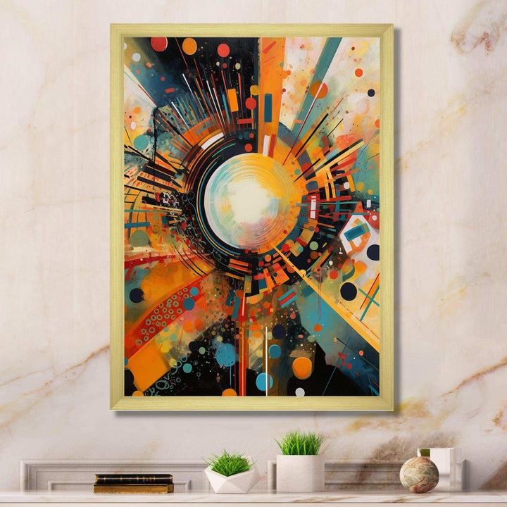 Orange Retro Vibe Background IV - Abstract Canvas Wall Art