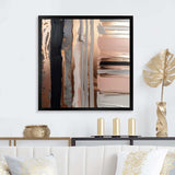 Rosegold And Pink Forms In Contemporary I - Abstract Canvas Wall Art