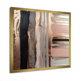 Rosegold And Pink Forms In Contemporary I - Abstract Canvas Wall Art