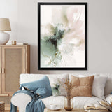 Green And Cream Essence Of Modernity I - Abstract Canvas Wall Art