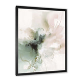 Green And Cream Essence Of Modernity I - Abstract Canvas Wall Art