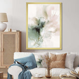 Green And Cream Essence Of Modernity I - Abstract Canvas Wall Art