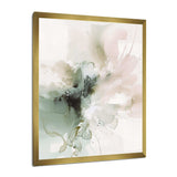 Green And Cream Essence Of Modernity I - Abstract Canvas Wall Art