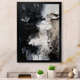 Black Textured Splash Paint Art II - Abstract Canvas Wall Art