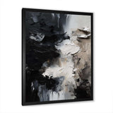 Black Textured Splash Paint Art II - Abstract Canvas Wall Art