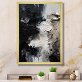 Black Textured Splash Paint Art II - Abstract Canvas Wall Art