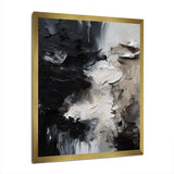 Black Textured Splash Paint Art II - Abstract Canvas Wall Art