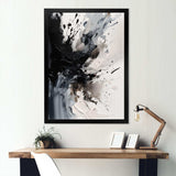 Black Textured Splash Paint Art IV - Abstract Canvas Wall Art