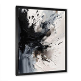 Black Textured Splash Paint Art IV - Abstract Canvas Wall Art